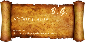 Básthy Gyula névjegykártya