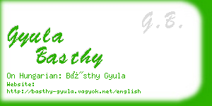 gyula basthy business card